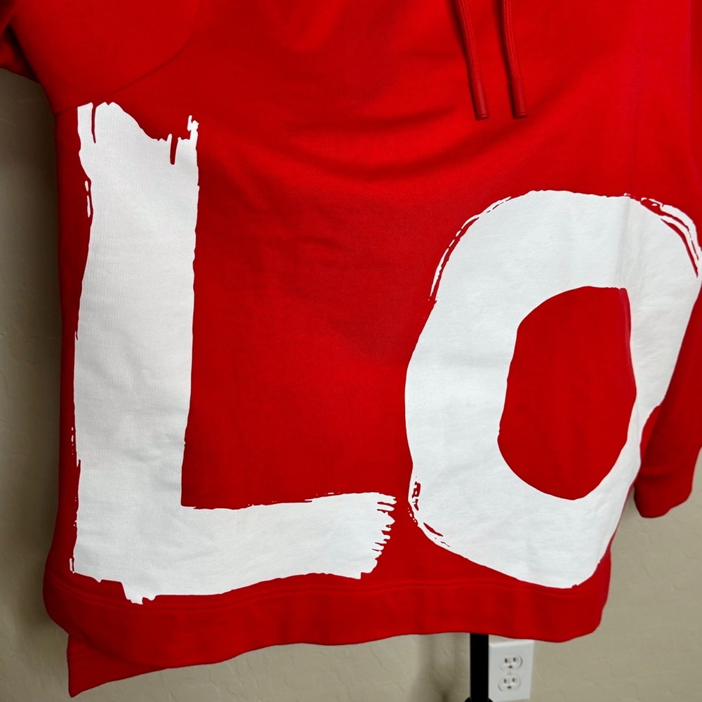 BURBERRY LOVE Hooded Oversized Sweatshirt Red St Valentine's Day NWT - Medium - Picture 10 of 15